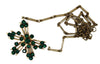 Coro Pegasus Mid-Century Emerald Rhinestone Gold Links Necklace