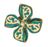 Joan Rivers Blue Cream Enamel Pinwheel Vintage Figural Brooch