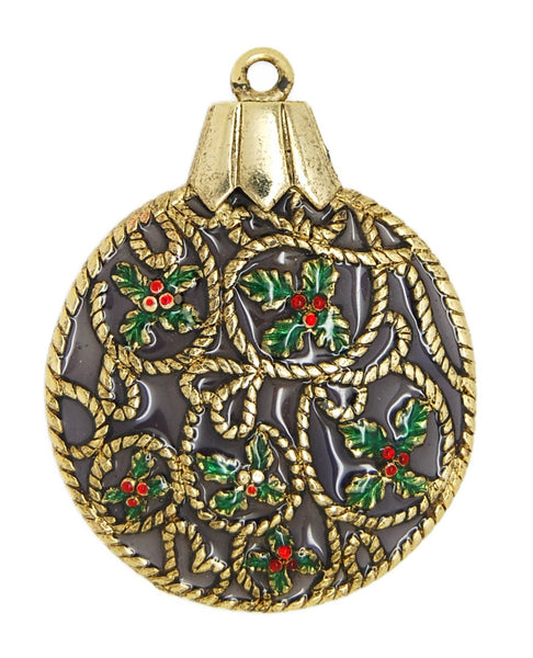 Danecraft Christmas Tree Transparent Ornament Gold Tone Vintage Figural Brooch