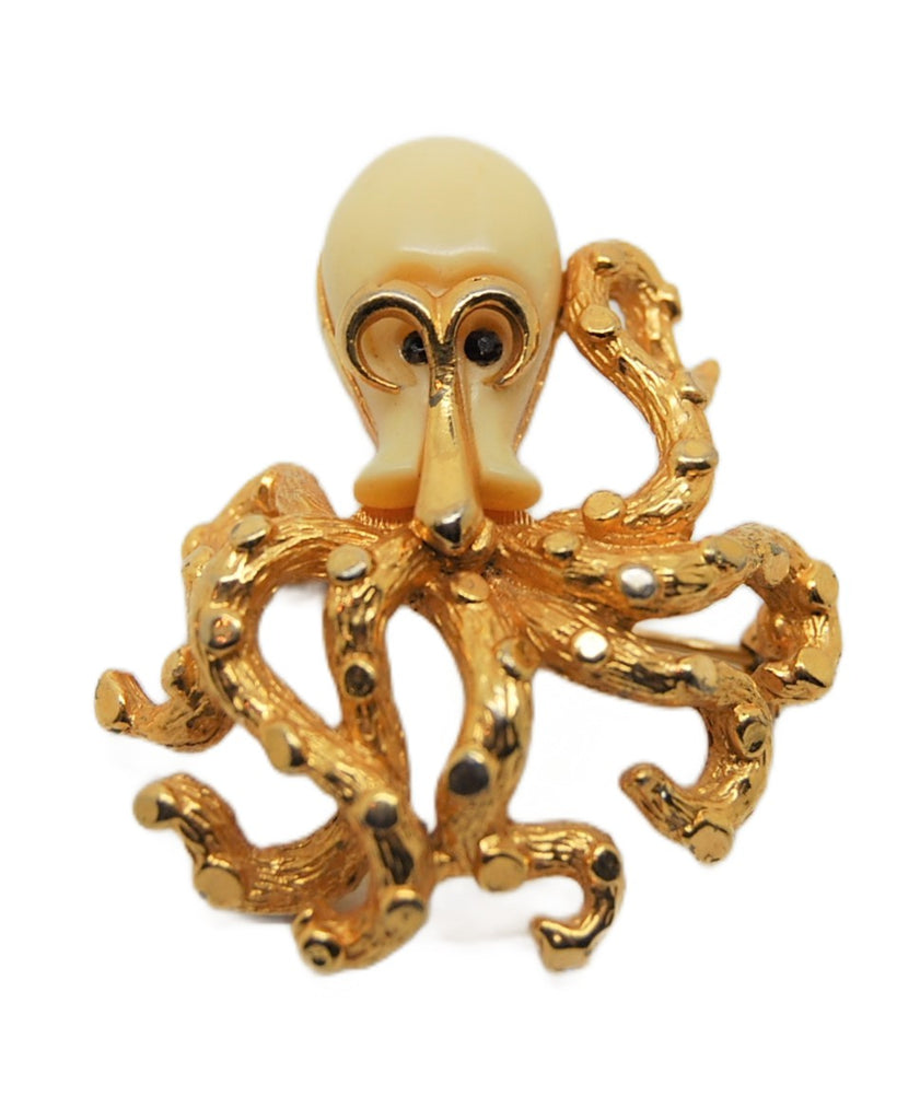 D'Orlan Celluloid Octopus Vintage Figural Costume Pin Brooch