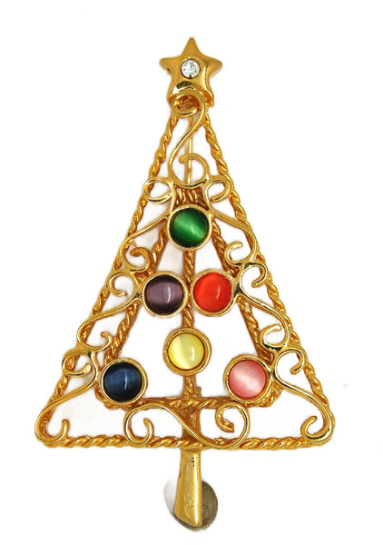 Christmas Glass Ornaments Wire Tree Vintage Figural Brooch