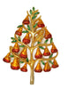 Radko Partridge Pear Christmas Holiday Tree Vintage Figural Pin Brooch