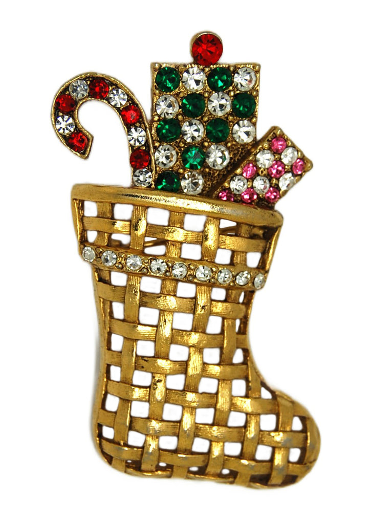 Eisenberg Ice Lattice Christmas Stocking Boot Vintage Figural Pin Broo –  Mink Road Vintage Jewelry, Spheres & Gemstones