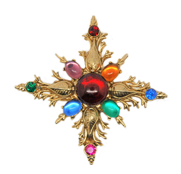 Gorgeous Royal Cross Vintage Figural Costume Pin Brooch