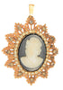 Francois Cameo Gold Plate Rhinestones Vintage Figural Pin Brooch