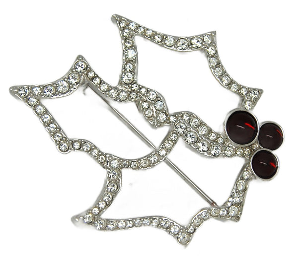 Swarovski Holly Berry Christmas Holiday Vintage Figural Pin/Brooch Swan Logo
