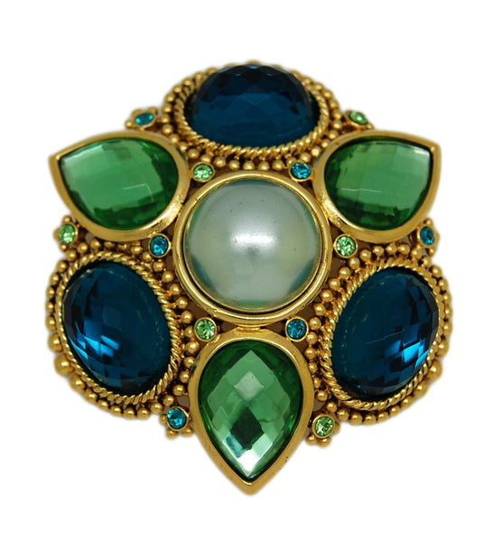 Joan Rivers Statement Aqua Green Vintage Figural Brooch