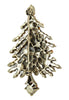Lisner AB Purplish & Yellow Blue Ornaments Christmas Tree Vintage Figural Brooch