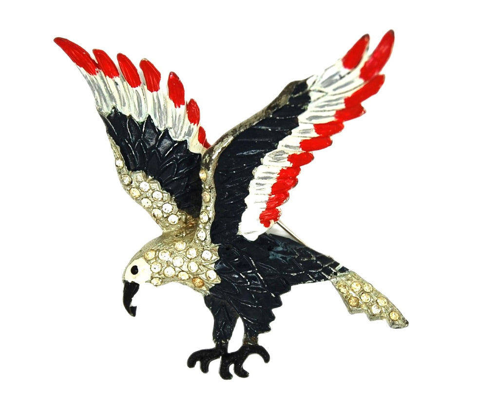 Fred Block Patriotic American Eagle Vintage Figural Brooch