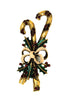 Weiss Gold Tone Ribbon Christmas Candy Canes Vintage Figural Brooch