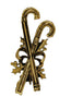 Weiss Gold Tone Ribbon Christmas Candy Canes Vintage Figural Brooch