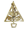 Gold Crown Faux Opal Triangle Christmas Tree Figural Vintage Holiday Brooch