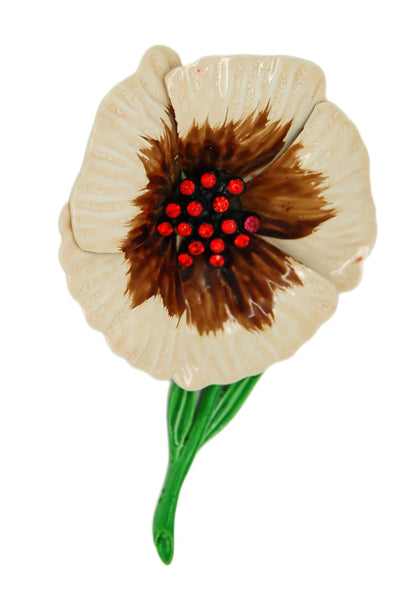 Hedy Enameled Pansy Floral Vintage Figural Brooch