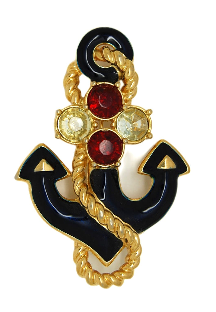 Trifari Patriotic Anchor Vintage Figural 1980s Brooch