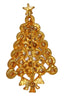 Christmas Pearl Accented Gold Tone Holiday Tree Vintage Figural Brooch