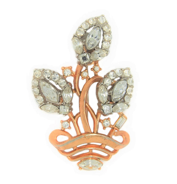 Trifari Triple Halo Basket A Philippe Vintage Figural Costume Pin Brooch