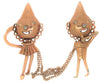 Lampl Puppet Couple WW2 Chatelaine Vintage Figural Brooch Set