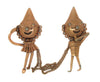 Lampl Puppet Couple WW2 Chatelaine Vintage Figural Brooch Set