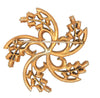 Swirling Starburst Gold Plated Rhinestone Vintage Costume Figural Pin Brooch