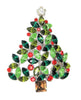 Talbots Christmas Green Holly Tree Swarovski Star Figural Brooch - 1980s
