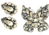 Regency Noir Crystals Butterfly Vintage Figural Brooch and Matching Earrings Set