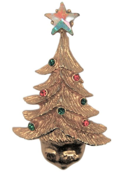 Tancer Eyelash Elf Guardian Angel Figural Christmas Tree Brooch