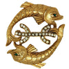 Capri Zodiac Pisces Double Fish Vintage Figural Brooch