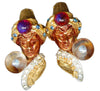 HAR Fortune Teller Genie Fantasy Vintage Costume Figural Brooch & Earrings Set