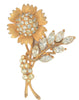 Weiss Icy Diamond Floral Vintage Costume Figural Pin Brooch - Mint