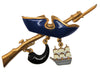Silson Patriotic Minuteman Horn Ship Vintage Costume Figural Pin Brooch