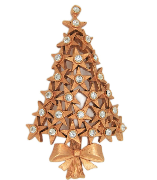 Stars & Diamonds Christmas Tree Vintage Figural Brooch