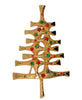 Tancer Deco Christmas Tree Gold Tone Vintage Figural Pin Brooch