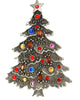 JJ Rhinestone Sparkling Ornaments Christmas Tree Figural Vintage Brooch