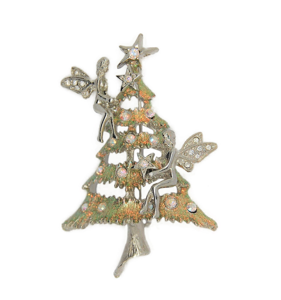 Kirks Folly Angel Fairy Figural Christmas Tree Brooch