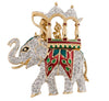 KJL Detailed Elephant Royal Castle Howda Riders Vintage Figural Pin Brooch