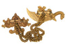 Dragon Royal Shield Chatelaine Vintage Figural Pin Brooch Set