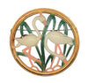 Coro Flamingo in Reeds Circle Vintage Figural Pin Brooch