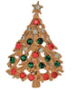 Christmas Branch Rhinestone Tree Figural Brooch - dates to 1970s