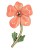 CFW Floral Pansy Daisy Flower Enamel Vintage Costume Figural Pin Brooch