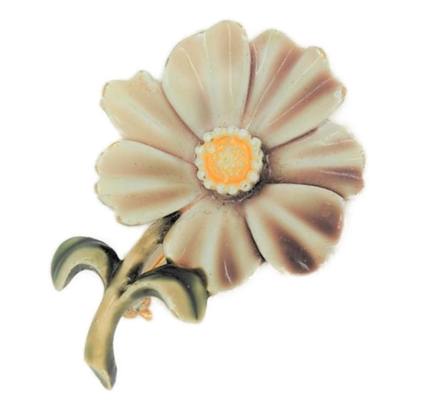 HAR Daisy Floral Flower Vintage Costume Figural Pin Brooch