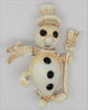 Dodds Doddz Christmas Snowman Chalk & Rhinestones Figural Brooch