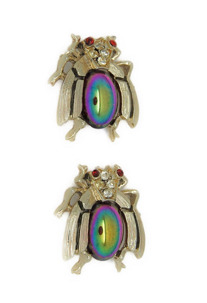 Coro Iridescent Watermelon Small Series Insects Vintage Figural Brooch Set