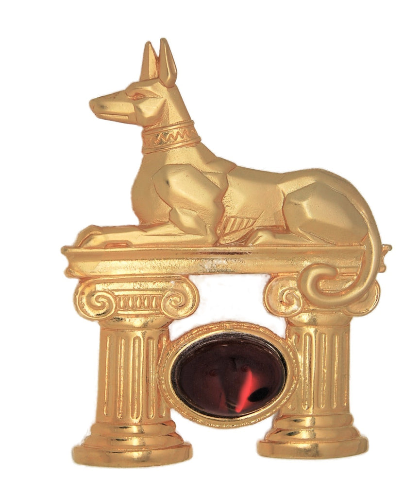 JJ Jonette Anubis Egyptian Temple Dog Vintage Figural Pin Brooch
