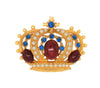 Rafaelian Royal Crown Pearls Rhinestones Vintage Figural Brooch