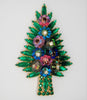 Hobe Christmas Tree Green Spiky Navettes Vintage Figural Pin Brooch
