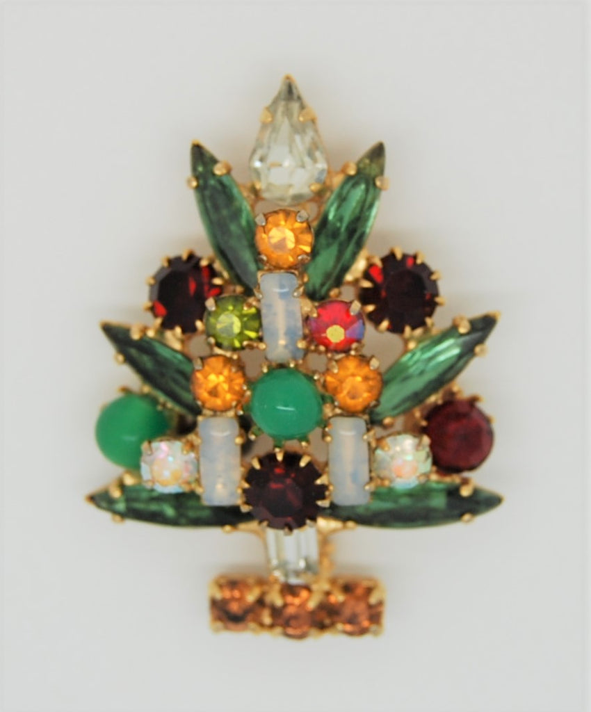 Weiss Candle Christmas Tree Vintage Figural Costume Brooch