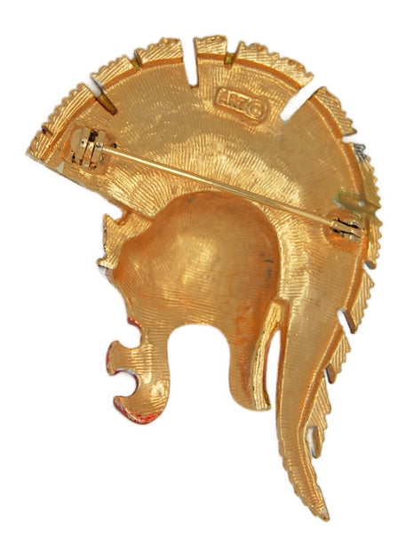 ART Helmet Gladiator Spartan Feathered Vintage Figural Pin Brooch ...