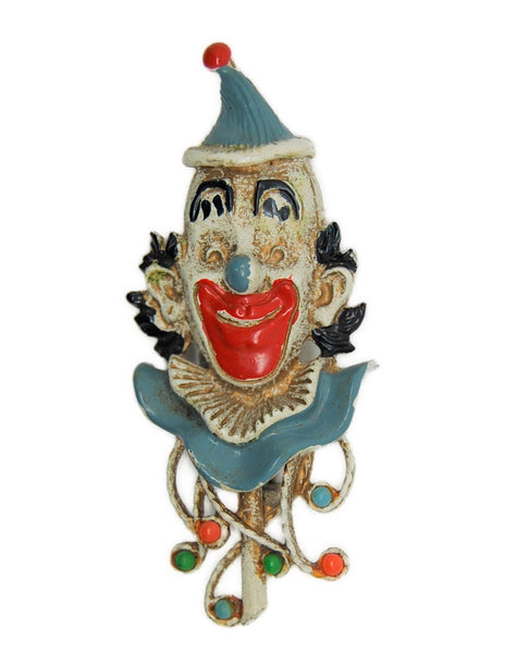 Florenza Circus Clown Vintage Figural Pin Brooch - 1950s