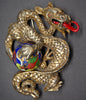 Rice Weiner Dragon Cloisonne Egg Louis C. Mark Brooch Pin - Mink Road Vintage Jewelry