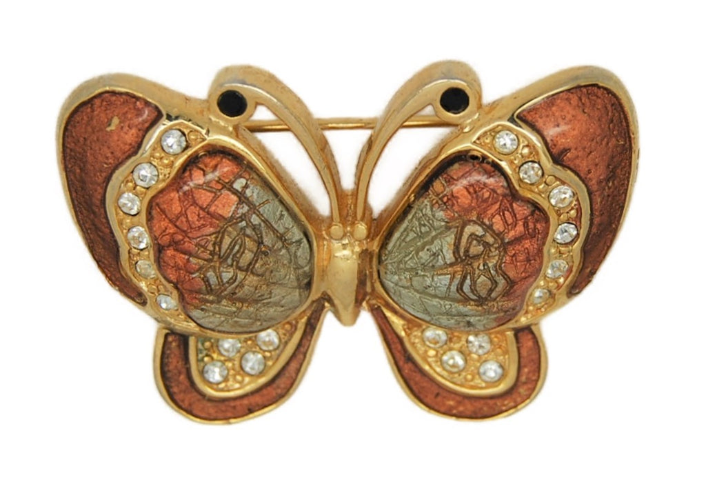 St John Enamel Butterfly Vintage Figural Pin Brooch